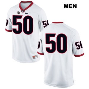 Men's Georgia Bulldogs NCAA #50 Trevor Lowe Nike Stitched White Authentic No Name College Football Jersey VMM6654SZ